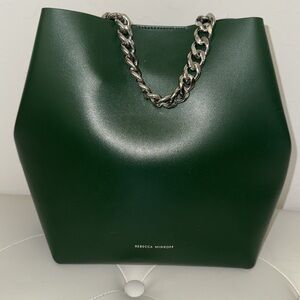 REBECCA MINKOFF GORGEOUS GREEN LEATHER BAG W. ADJUSTABLE STRAP!(LIKE NEW)